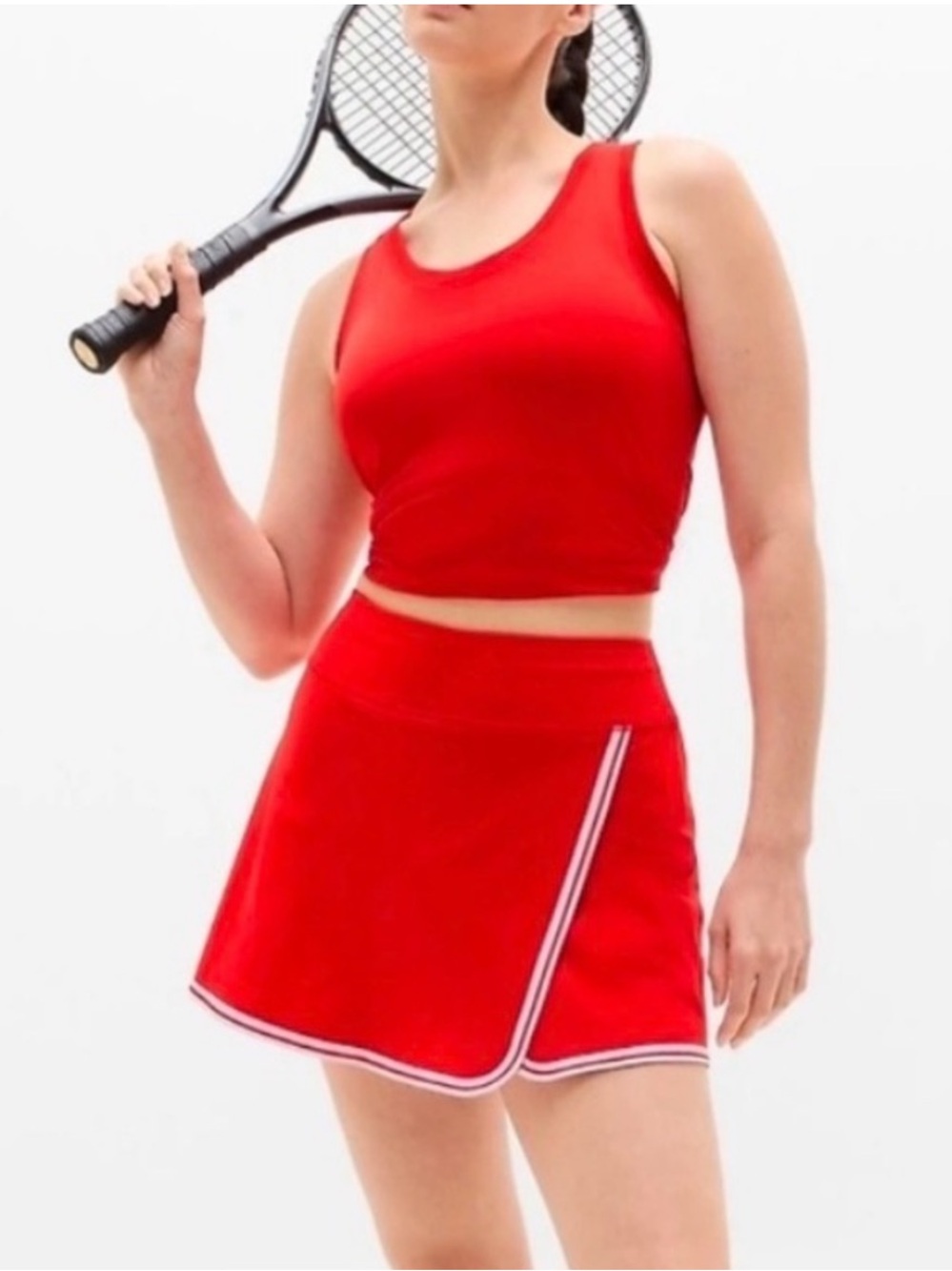ATHLETA cross court tipped skort red size large